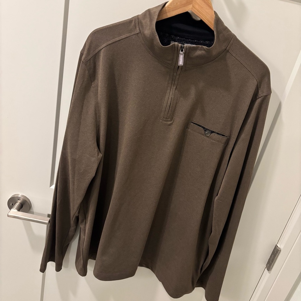 Age of Wisdom Brown Quarter-Zip Sweater XL